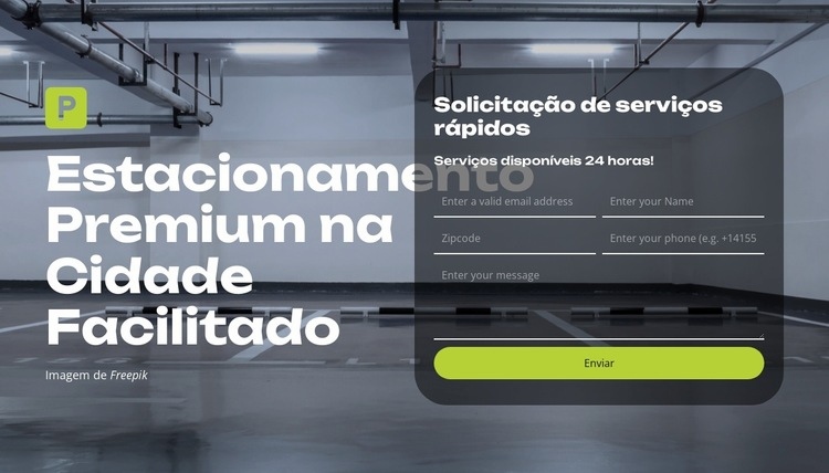 Estacionamento inteligente simplificado Design do site