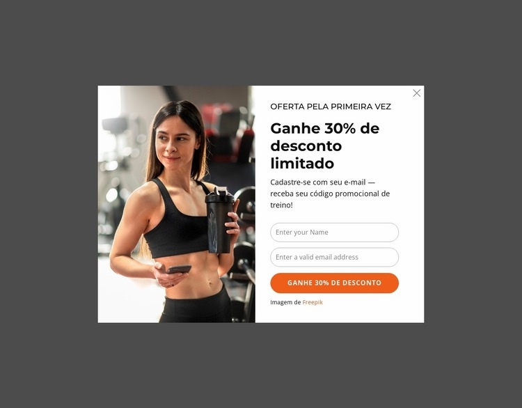Ganhe 30% de desconto limitado Landing Page