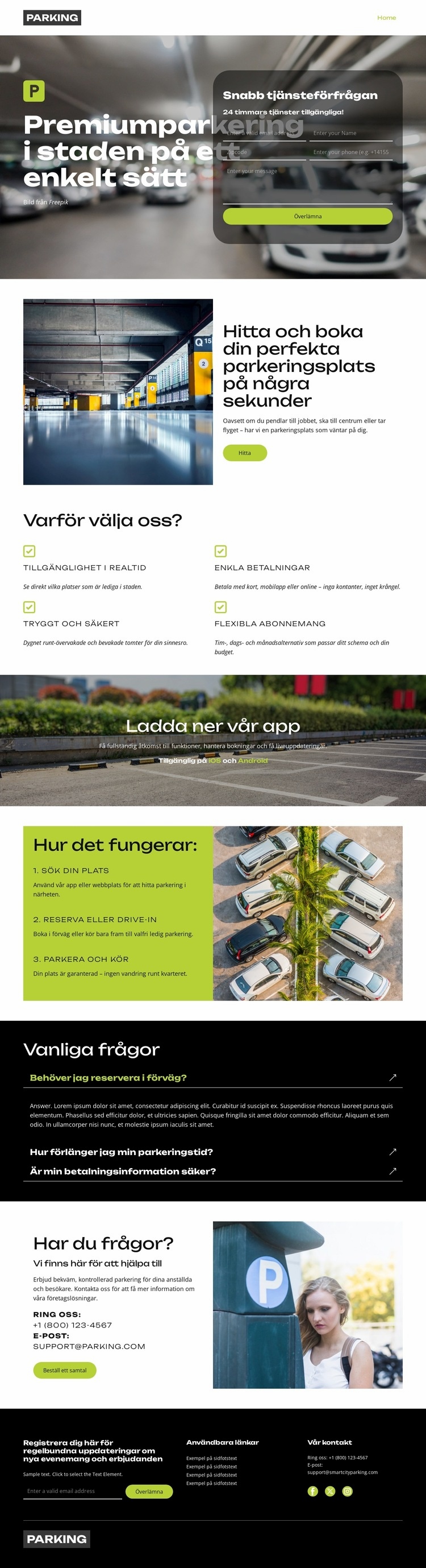 Hitta parkering nära dig HTML-mall
