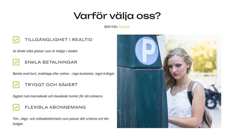 Enkel betalning, enkel parkering HTML-mall