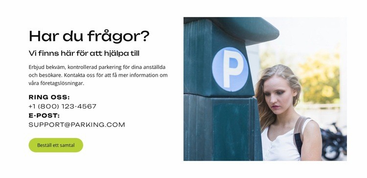 Säker parkering. Ingen stress. HTML-mall