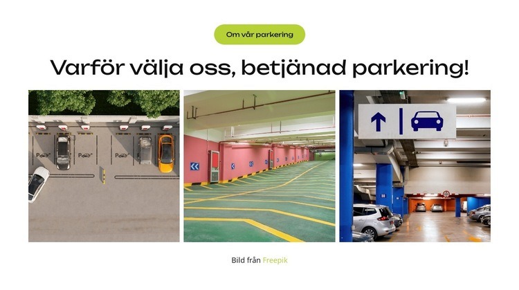 Stadsparkering, förenklad HTML-mall