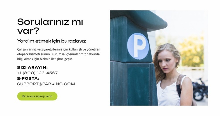 Güvenli Park. Stres Yok Bir Sayfa Şablonu