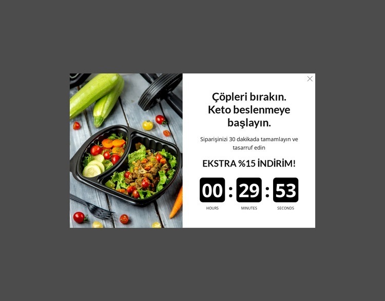 Keto yemeye başlayın Bir Sayfa Şablonu