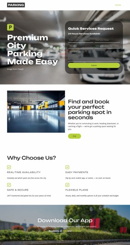 Find Parking Near You Website Mockups