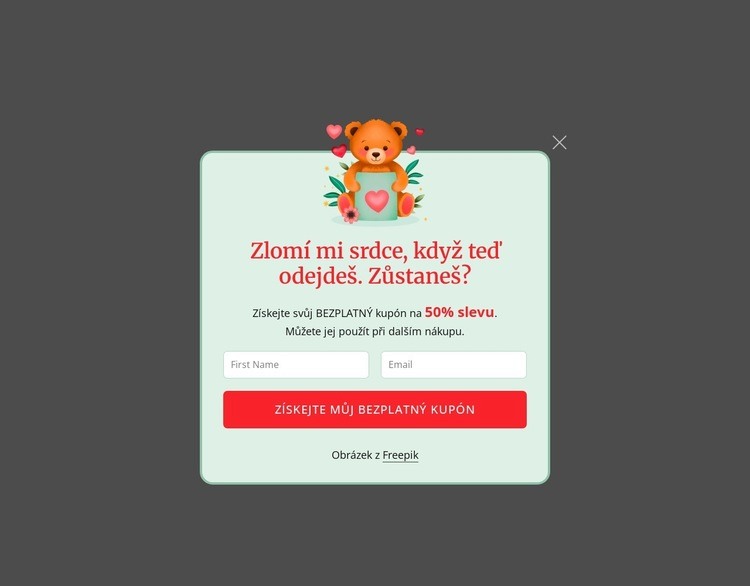 Vyskakovací okno s předplatným Šablona webové stránky