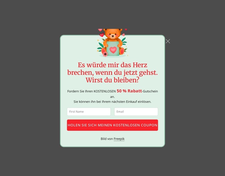 Abonnement-Popup HTML-Vorlage