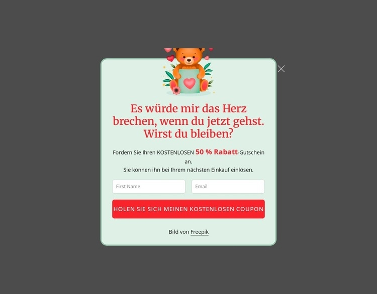 Abonnement-Popup HTML5-Vorlage