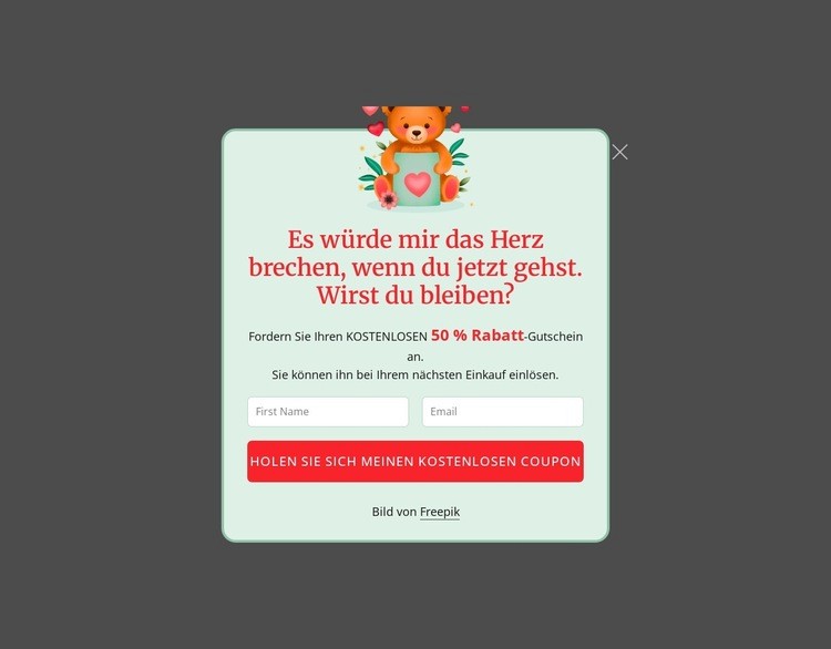 Abonnement-Popup Vorlage