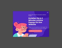 Kreatives Popup Website-Vorlage