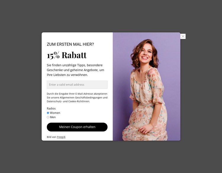 Großer Ausverkauf mit bis zu 15 % Rabatt Website-Vorlage