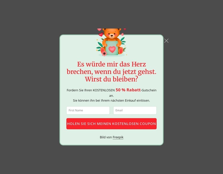 Abonnement-Popup Website-Vorlage