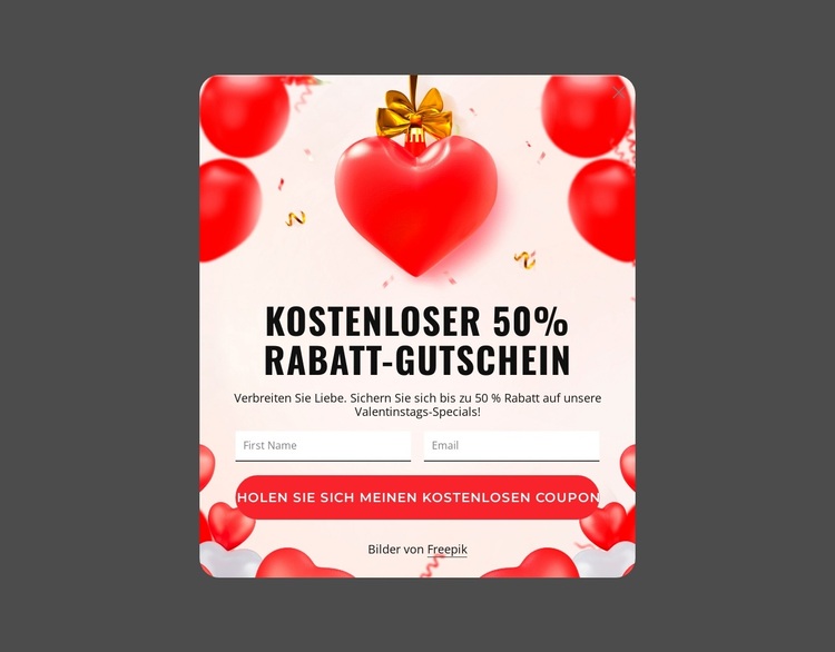 Kostenloser 50% Rabatt-Gutschein WordPress-Theme