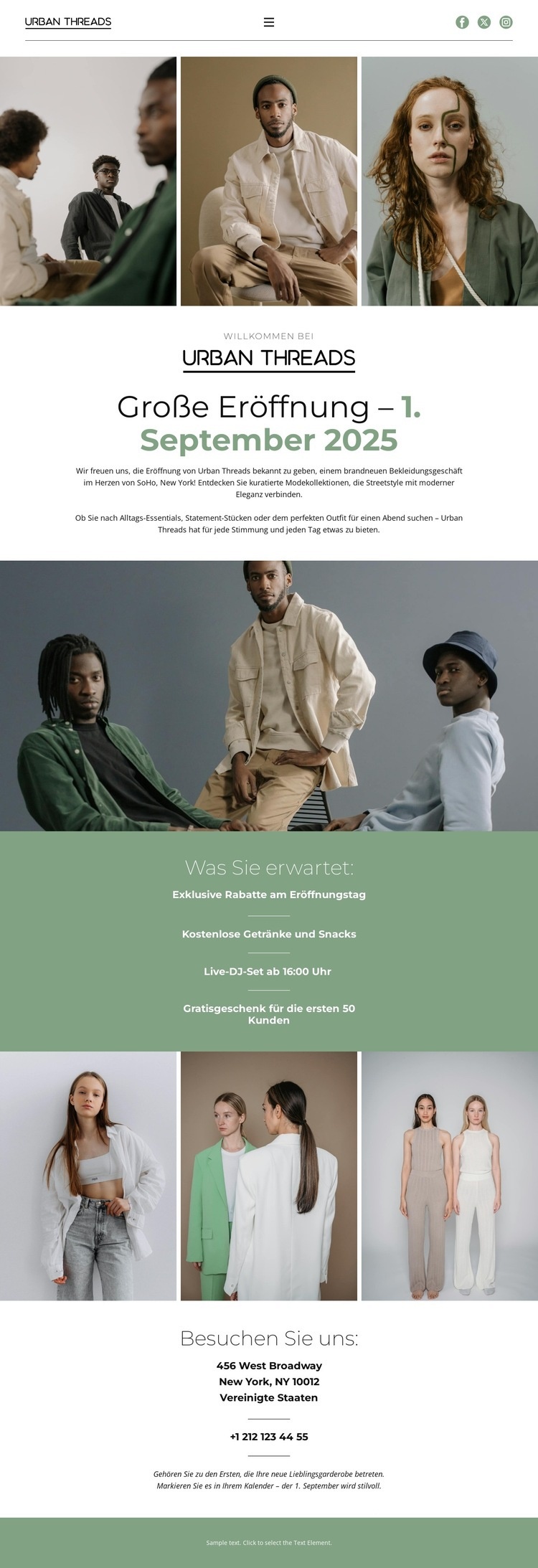 Feiern Sie einen Mode-Meilenstein Landing Page