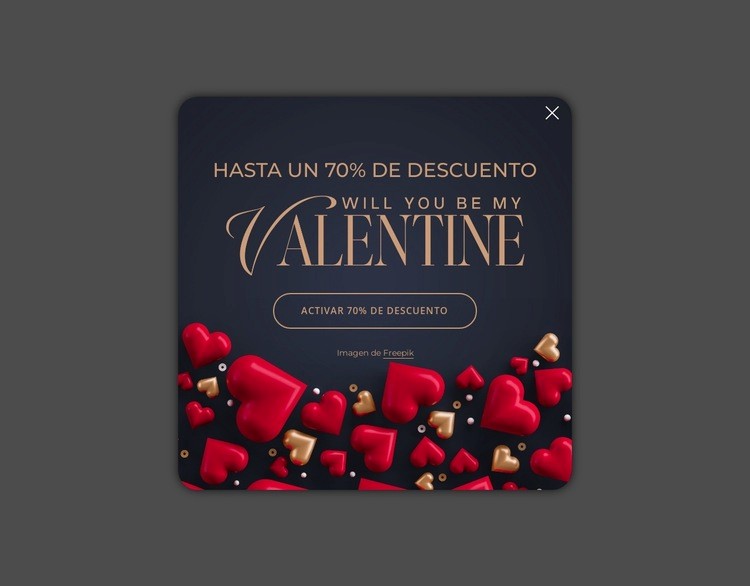 Venta del día de San Valentín Diseño de páginas web