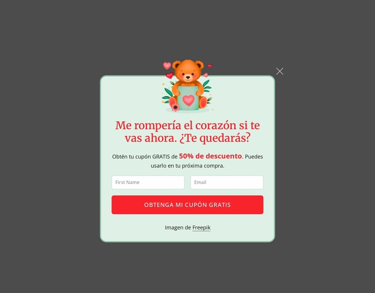 Ventana emergente de suscripción Plantilla Joomla