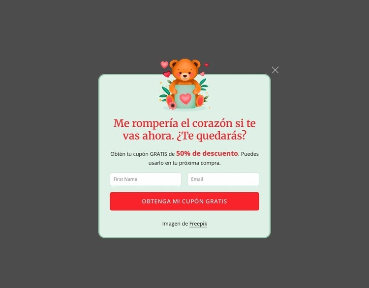 Ventana emergente de suscripción Plantilla