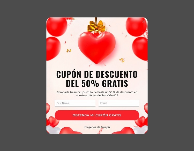 Cupón de descuento del 50% gratis Plantilla de una página