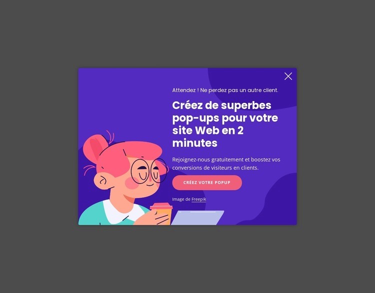 Popup créatif Conception de site Web