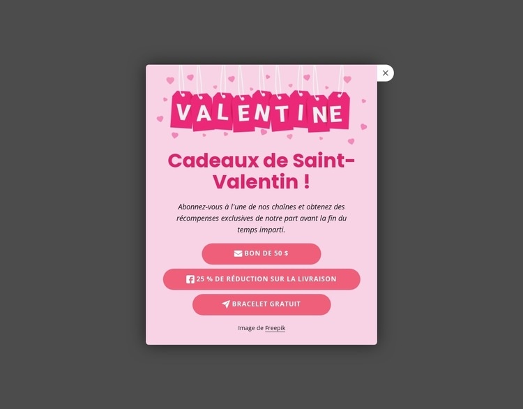 Remises à durée limitée Maquette de site Web