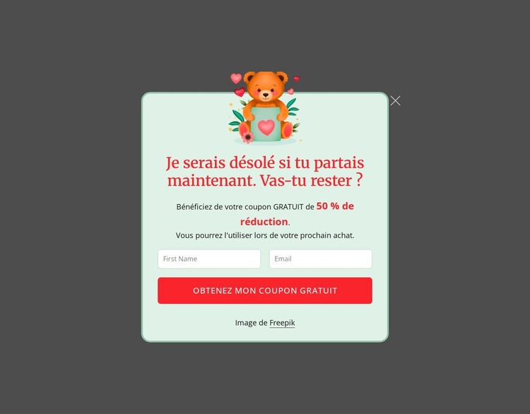 Fenêtre contextuelle d'abonnement Modèle CSS