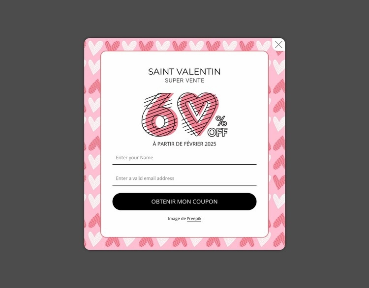 Super soldes de la Saint-Valentin Modèle