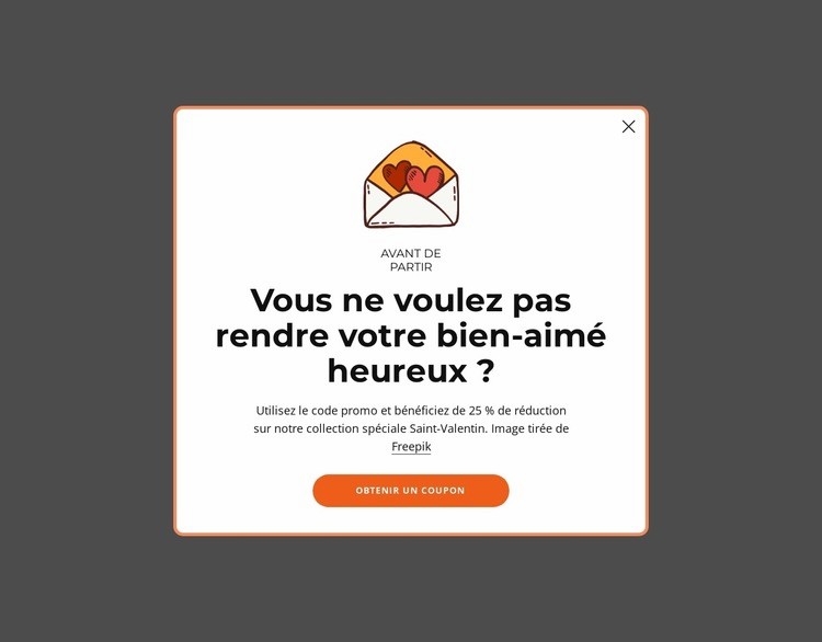 Bénéficiez de 25 % de réduction sur notre collection spéciale Modèle d'une page