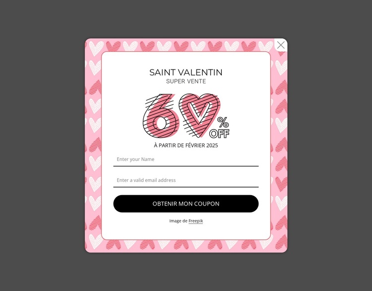 Super soldes de la Saint-Valentin Thème WordPress