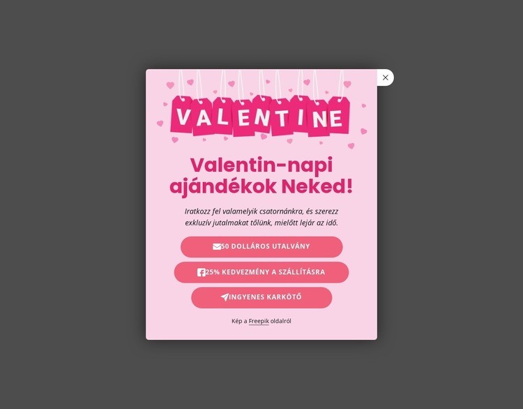 Időben korlátozott kedvezmények Weboldal sablon