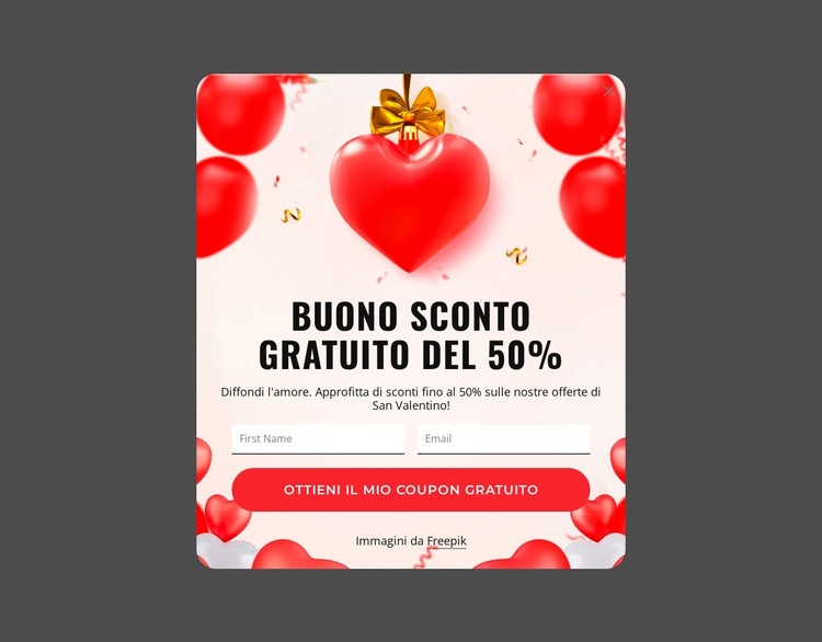 Buono sconto gratuito del 50% Modello di sito Web