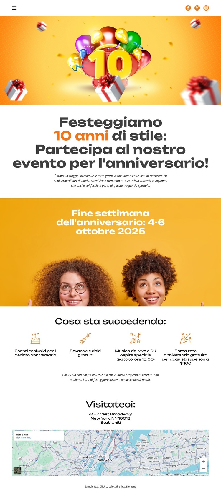 10 anni di stile Modello di sito Web