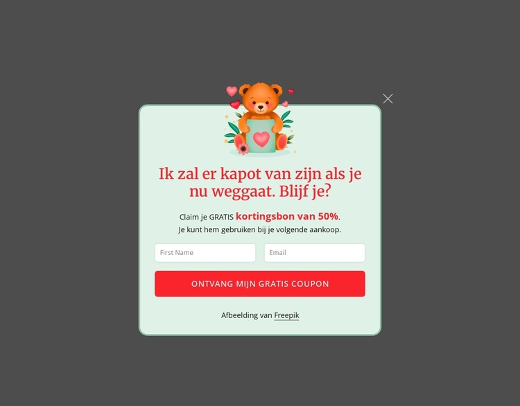 Pop-up voor abonnement CSS-sjabloon