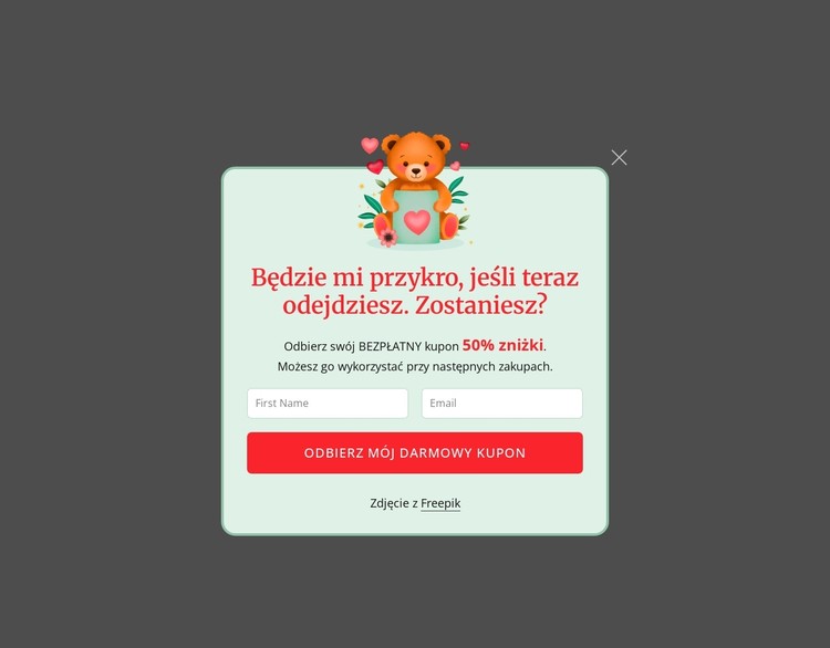 Wyskakujące okienko subskrypcji Szablon CSS