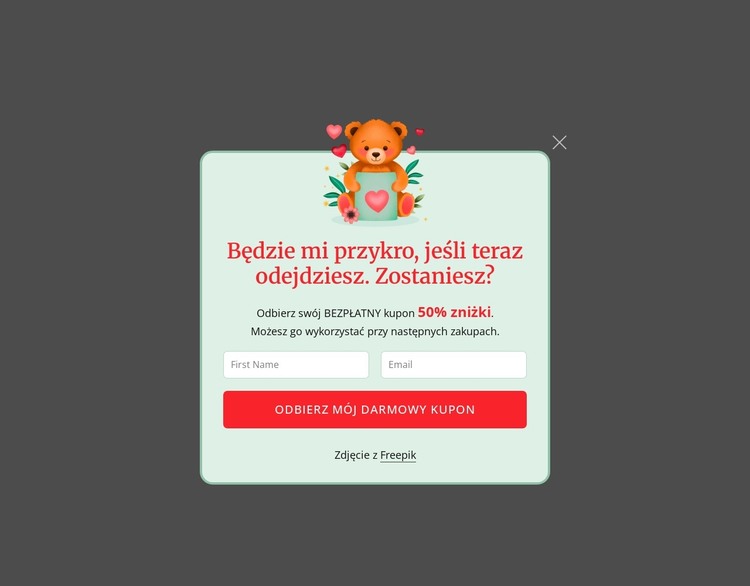 Wyskakujące okienko subskrypcji Szablon HTML