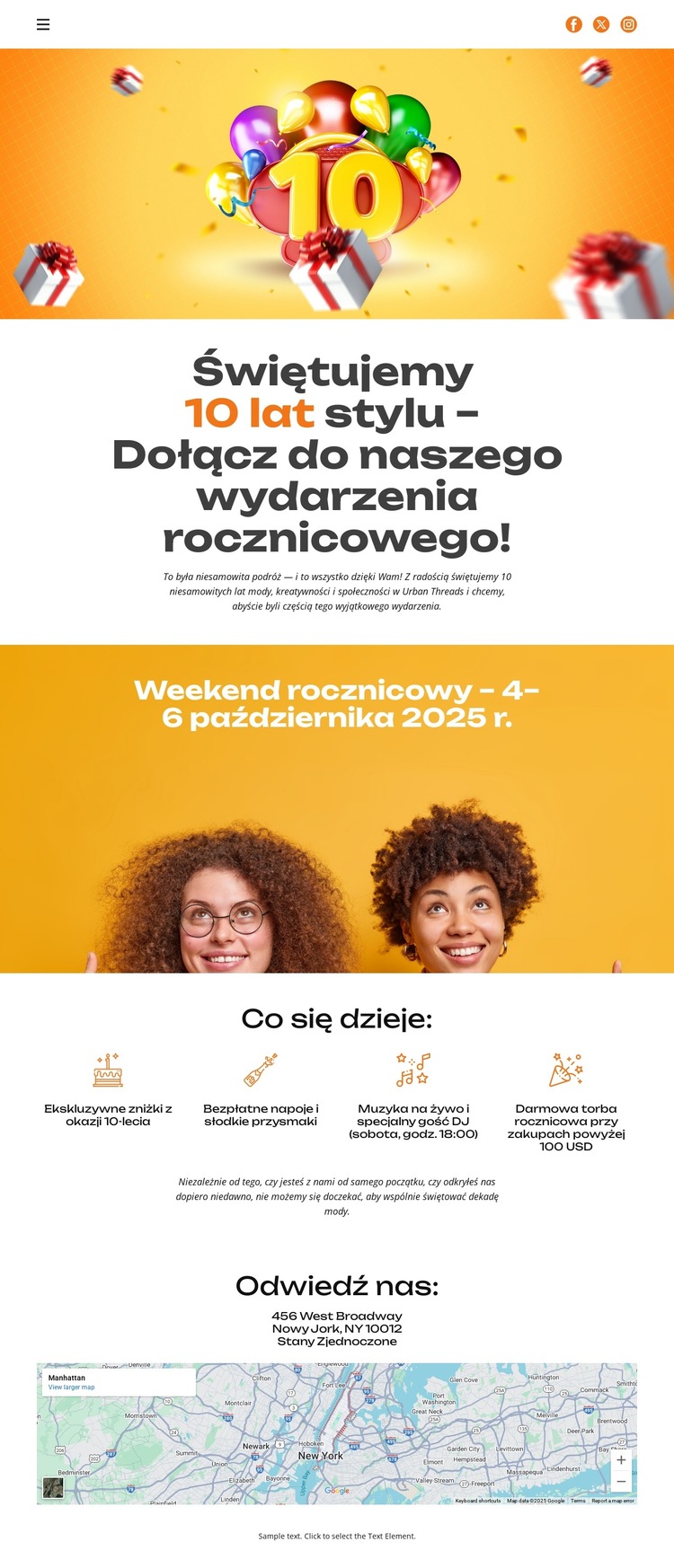 10 lat stylu Szablon witryny sieci Web