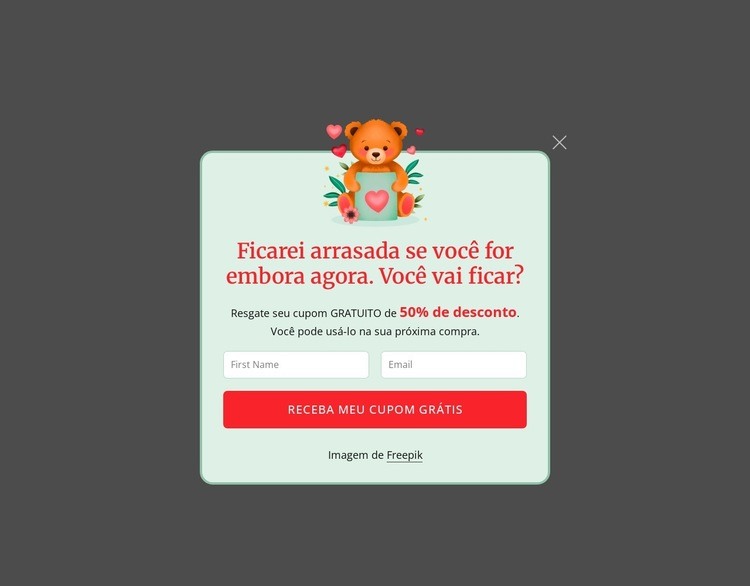 Pop-up de assinatura Modelo HTML5