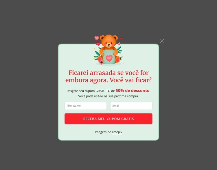 Pop-up de assinatura Modelo