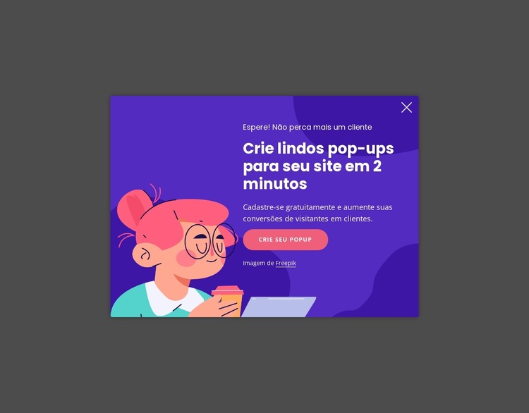 Pop-up criativo Modelo de site