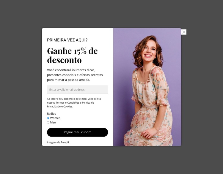 Grande liquidação com até 15% de desconto Tema WordPress