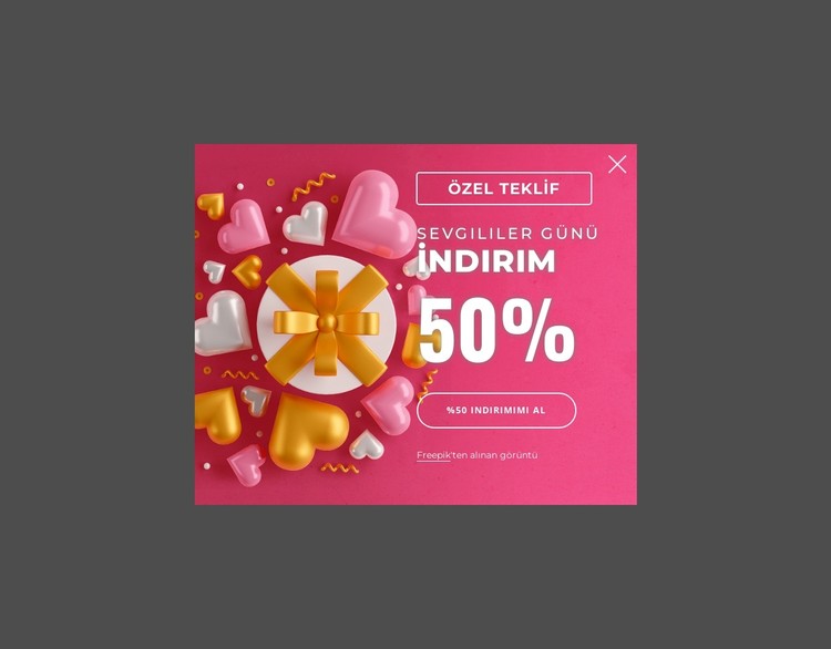 Kupon kodu açılır penceresi CSS Şablonu