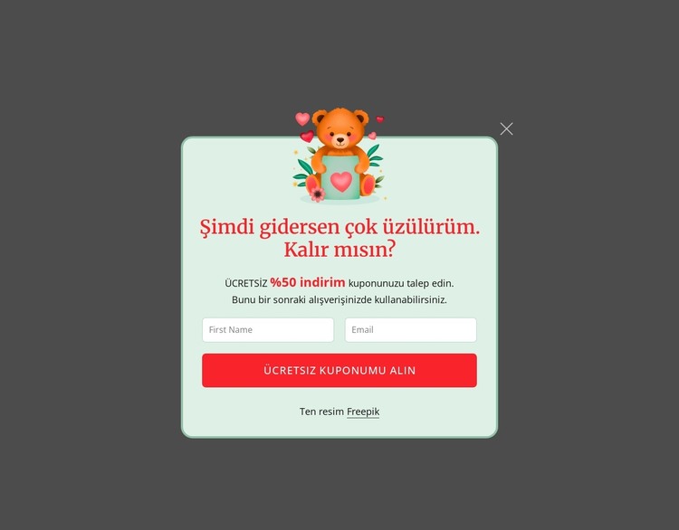 Abonelik açılır penceresi HTML Şablonu