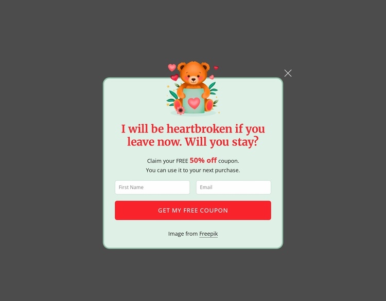 Subscription popup Website Template