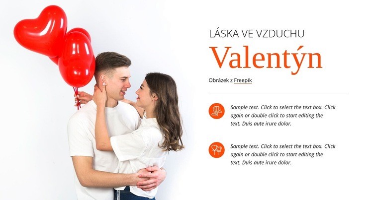 Láska ve vzduchu Šablona HTML