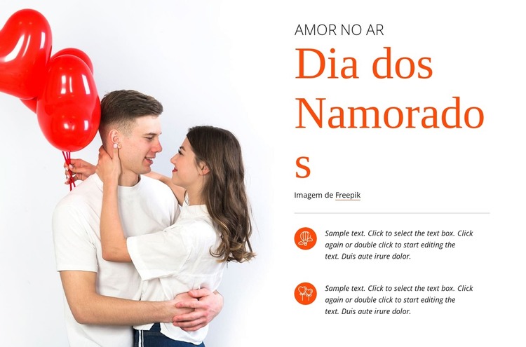 Amor no ar Modelo HTML