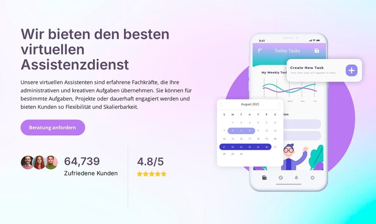 Virtueller Assistenzdienst CSS-Vorlage