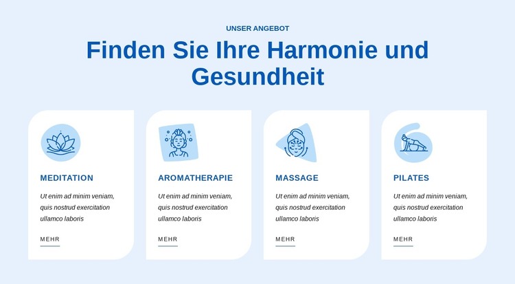 Finden Sie Ihre Harmonie und Gesundheit HTML-Vorlage