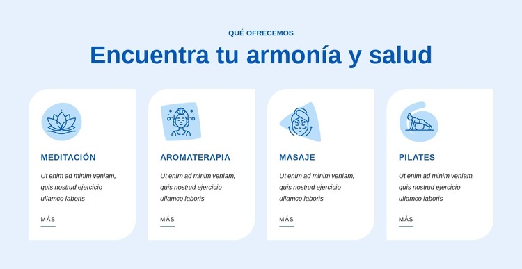 Encuentra tu armonía y salud Plantilla de sitio web
