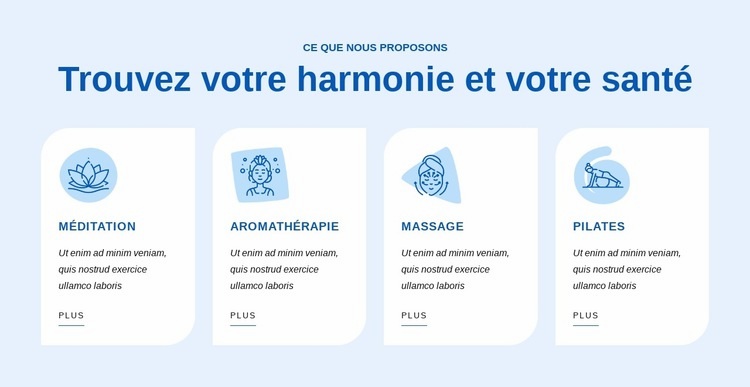 Trouvez votre harmonie et votre santé Conception de site Web