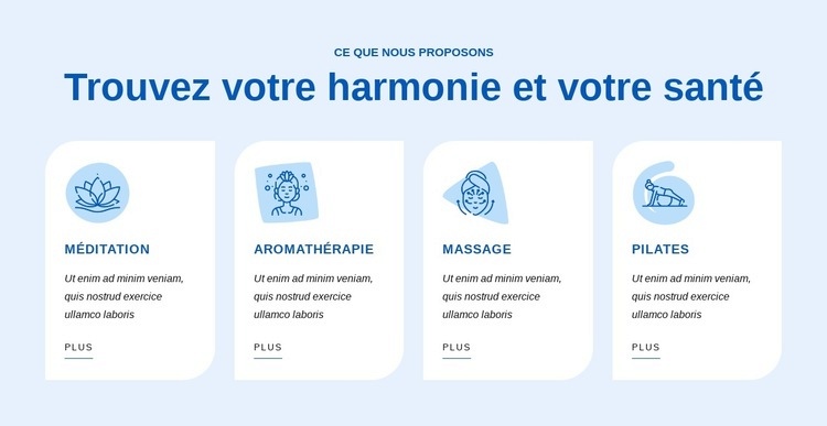 Trouvez votre harmonie et votre santé Maquette de site Web