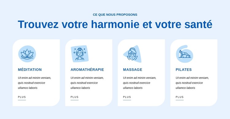Trouvez votre harmonie et votre santé Modèle CSS